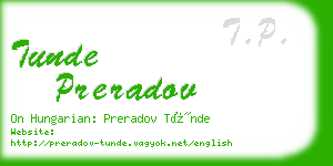 tunde preradov business card